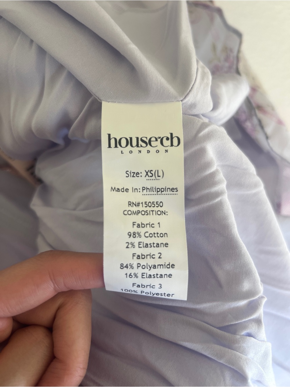 House of CB Lavender Floral Lace-Trim Mini Dress - Picture 5 of 8